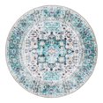 thumbnail image 3 of Unique Loom Yara Collection Area Rug - Sunil (4' Round Aqua Green/Blue), 3 of 7