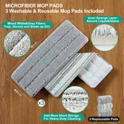 JOYMOOP Mop and Bucket with Wringer Set, Flat Mop Head Spin, Dust Mops for Wall Cleaner with 3 Microfiber Pads,Wet and Dry Use for Floor Cleaning
