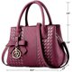 thumbnail image 3 of Monederos y carteras de moda femenina, asa superior de piel para mujer (negro) negro, 3 of 3