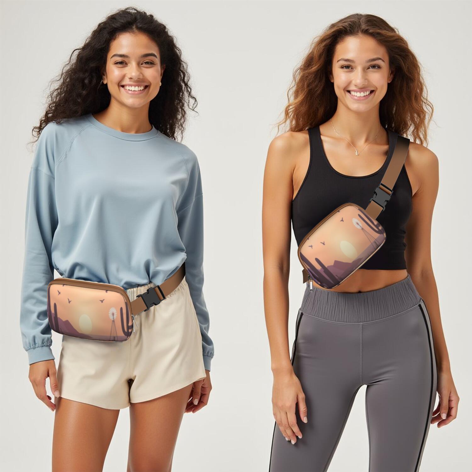 Waist Bag Fashion Adjustable Belt Bag for Travel Cactus Desert HandsFree Running Belt for Jogging for Travel Daily Leisure