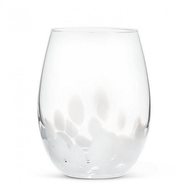 Ensemble de 6 Verres à Vin Sans Pied à Pois Fusionnés