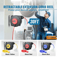 thumbnail image 4 of Retractable Extension Cord Reel 30FT, 16AWG/3C SJTOW - Heavy Duty Power Cord Reel with 3 Outlet, Automatic Retract System, 10A Circuit Breaker for Garage, Workshop, Outdoor Use, 4 of 6