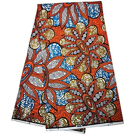 - Super African Batik Wax Fabric,ankara Fabric African Print cotton Material for sewing Fashion Dresses, 6 Yards for Sale