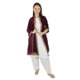 thumbnail image 4 of BURGUNDY Velvet Scarf Gota Patti Four Side Work Party Wear Dupatta/Chunni Shawl, 4 of 4