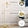 thumbnail image 5 of Ataucjin Industrial Floor Lamp, Modern Standing Lamps with LED Bulb,Foot Pedal Switch, 3000K Warm White Ambiant Lighting Decorative Tall Floor Lamp for Living Room Bedroom, Gold, 5 of 9