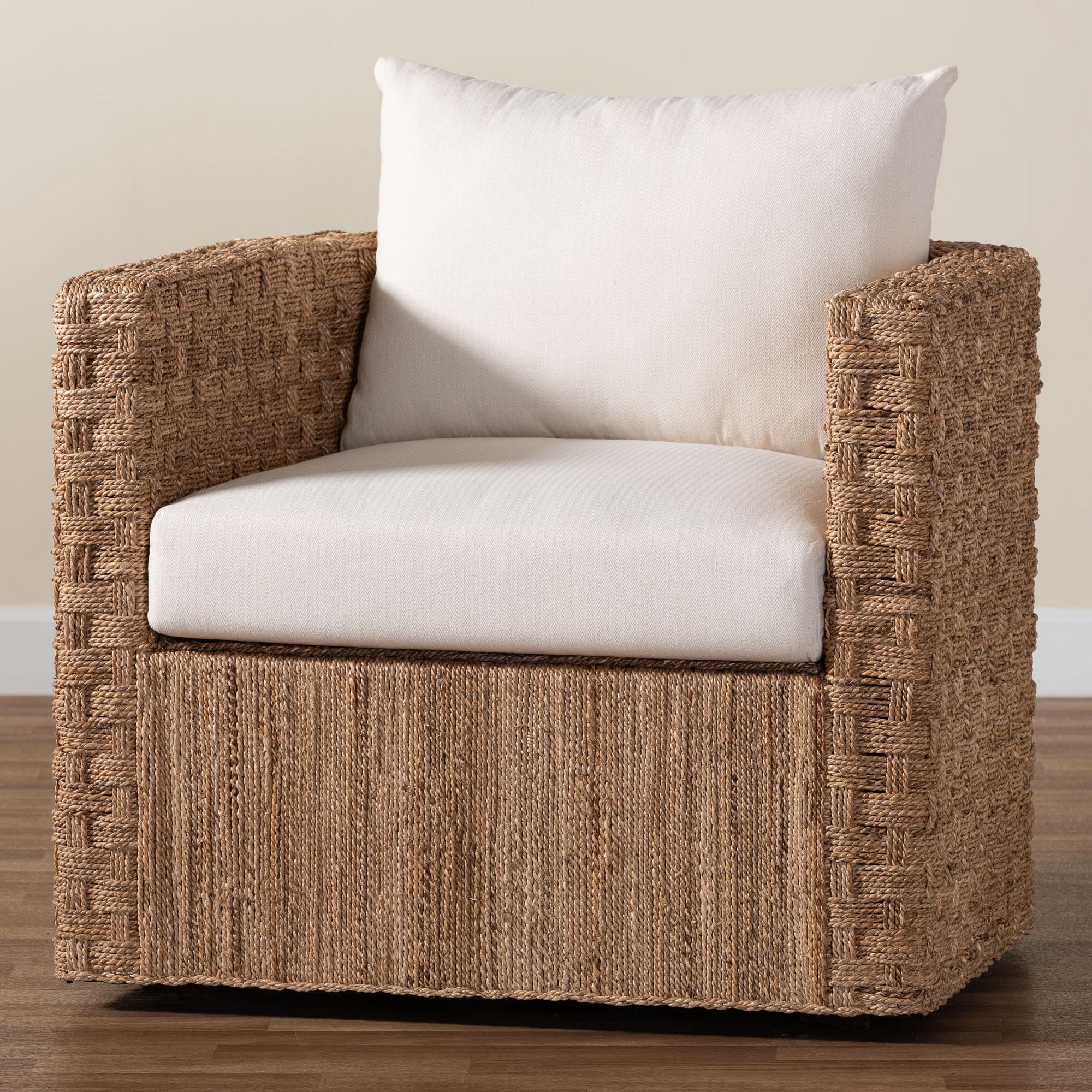 bali & pari Rhinos Boho Arm Chair, Light Brown