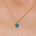 thumbnail image 3 of Gem Stone King 10K Yellow Gold London Blue Topaz Pendant Necklace for Women | 0.55 Cttw | Gemstone November Birthstone | Heart Shape 5MM | With 18 inch Chain, 3 of 6