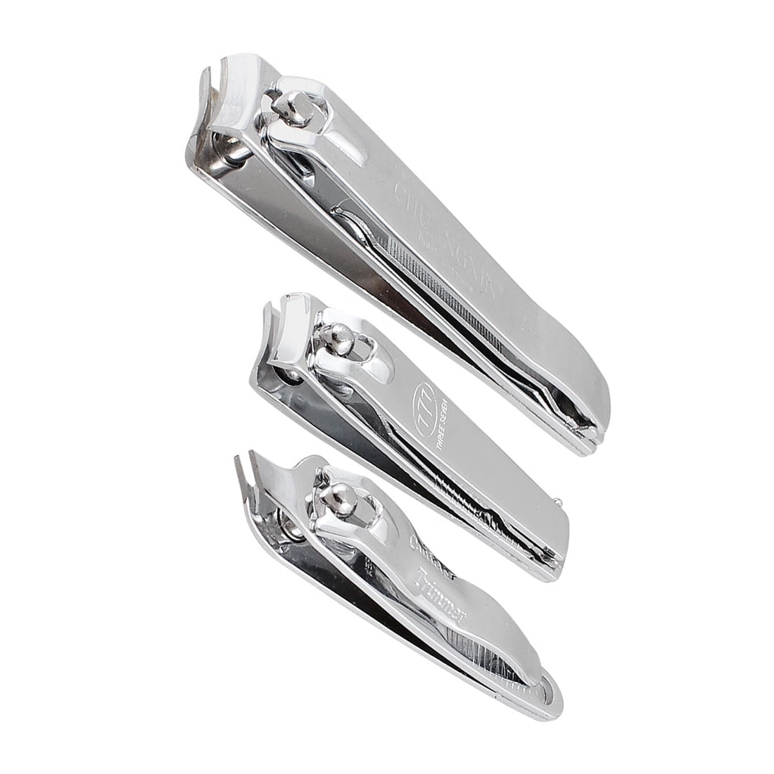 Unique Bargains 3 Pcs Nail Trimmers Set Stainless Steel Nail Cutter for All