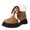 1Yellow, variant on Women's Platform Snow Boots Fuzzy Warm Waterproof Round Toe Vintage PU Leather Lace up Cute Winter Short Booties