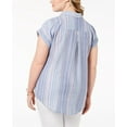 thumbnail image 2 of Style & Co Plus Size Cotton Marcella Striped Top Shirt Marcella Stripe 3X, 2 of 2