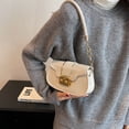thumbnail image 4 of LHSHID Korean Style Fashion Shoulder Bag Solid Pu Leather Small Handbags Underarm Bags For Women Crossbody With Lock, 4 of 6
