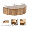 thumbnail image 3 of Kate and Laurel Reid Modern Wooden Floating Side Table, 20 x 11 x 6, Natural Brown, Contemporary Wood Floating Nightstand  with Drawer for Extra Storage and Added Functionality, 3 of 10