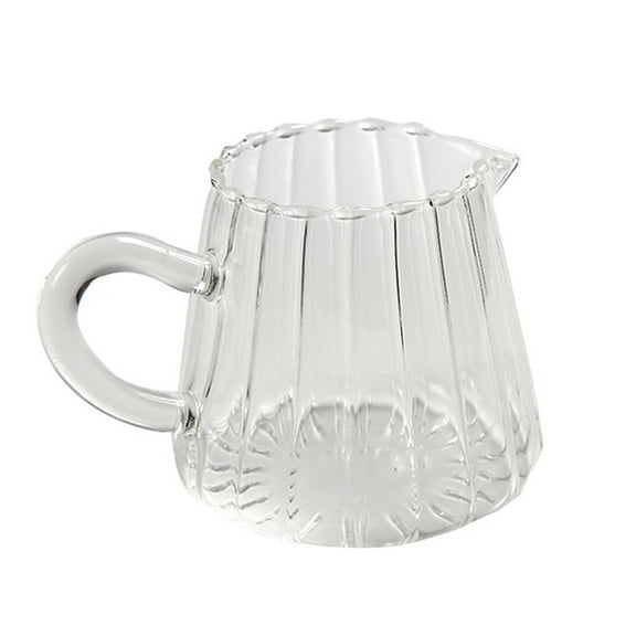 BESTOYARD Transparent Glass Creamer Pitcher for Storage and Heat Resistant Modern Design 8 oz