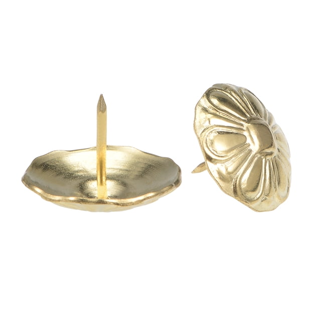 Unique Bargains Clous de Rembourrage Clous Clous 23mm Tête Dia Pouce Rond Push Pins Ton Or 5 Pcs