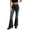 Black, variant on Women's Wide Leg Pants with Pockets Retro Elastic Jeans High Waisted Casual Pants