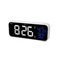 thumbnail image 2 of Injueey Reloj Digital LED, temperatura, humedad, música, herramientas de sincronización, recargable, inalámbrico, superficie de espejo, reloj de Electrónica Blanco, 2 of 6