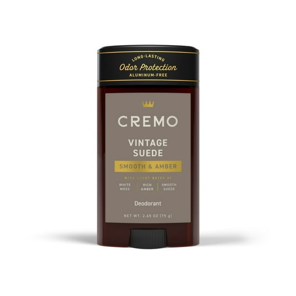 Cremo Aluminum Free Deodorant for Men, Vintage Suede, 2.65oz