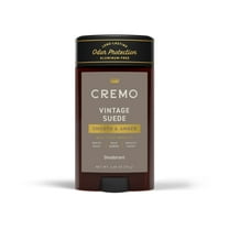 Cremo Aluminum Free Deodorant for Men, Vintage Suede, 2.65oz