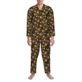 thumbnail image 3 of Balery Flying Furry Honey Bees Pijama para Hombre de Dos Piezas con Manga Larga, Conjunto de Dormir y Descanso Suave con Bolsillos-Large, 3 of 7