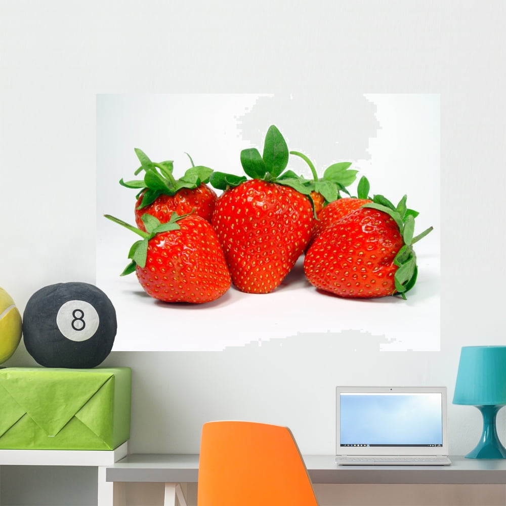 Buer Homie Wall Stickers, 48 PCS 4 Sheets, Strawberry Pattern, Fruit Theme  Decals