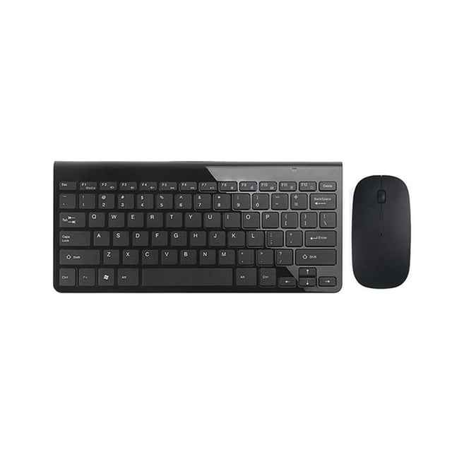 2.4G Wireless Keyboard Mouse Mini Multimedia Keypad Combo Set for Laptop Desktop PC TV Office Supplies,Black