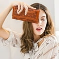 thumbnail image 6 of APHISON Women's Embossed Trifold Wallet, Brown, 6 of 6