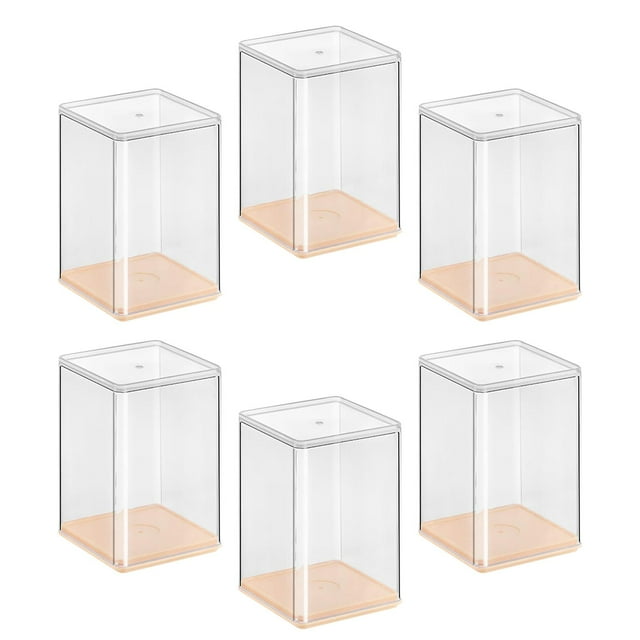 Caja de exhibición transparente de 6 piezas, organizador de almacenamiento apible para coleccionables, en miniatura, joyería de Rosado yotijar Estuche de muestra