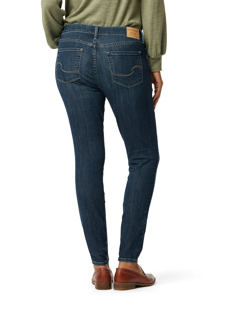 Levi's JEANS FOR WOMEN サイン Levi Strauss Signature women's Mid Rise Skinny Jeans - Walmart.com