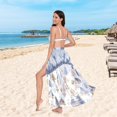 thumbnail image 6 of FORMRS Womens Beach Sarong Semi-Sheer Bikini Wrap Skirt Swimsuit Cover-ups, Light Blue Mountain, 6 of 7