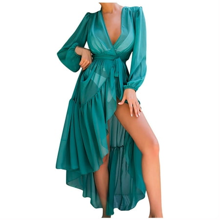 

Summer Savings Clearance 2023! Women Floral Printed Chiffon Beach Kimono Cardigan Shawl Long Sleeve Loose Cover Up Nightgown Reduced Price and Clearance Sale