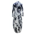 thumbnail image 5 of Njoeus Womens Long Sleeve Printed Split Shirt Dress Women Plus Size Casual Buttons Down Loose Party Cocktail Maxi Dresses S-5XL, 5 of 5