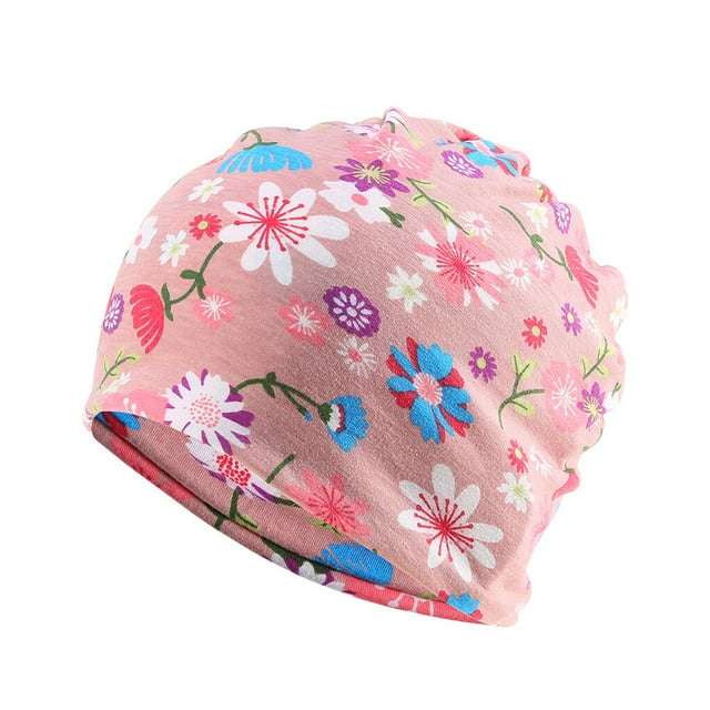 Tuque Décontractée Style Bohème Hijab Musulman Turban Extensible Mode Bonnets de Protection des Oreilles Accessoires de Coiffure Bonnet Fleur Rose