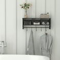 thumbnail image 3 of Flash Furniture Daly Rustic Rectangle Wood Coat Rack with Shelf/Storage, Black Wash, 3 of 12