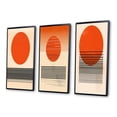 thumbnail image 3 of Designart "Minimalist Geometric Sunset in Bold Orange III" Modern Geometric Framed Wall Art Set Of 3 - Orange Abstract Frame Gallery Wall Set For Home Decor, 3 of 6