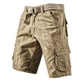 thumbnail image 3 of Gym Shorts Men's Cool Retro Shorts with Pockets Summer Outdoor Work Shorts with Large Pockets Mens Sweatpants Khaki 34, 3 of 3