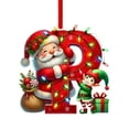 thumbnail image 1 of Colgante acrílico para árbol de Navidad | Adorno con inicial de 26 letras para decoración navideña | Regalo familiar personalizado para fiestas navideñas | Decoración para el árbol del hogar, 1 of 5