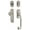 Satin Nickel, variant on Grandeur 825178 Windsor Solid Brass Rose Keyed Entry Single Cylinder Sectional 'F' Grip