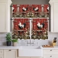 thumbnail image 4 of 3 Piece Kitchen Curtains and Valances Set Red Rooster Cafe Curtains 36 Inch Length Farmhouse Animals Spring Floral Rustic Valance & Tier Curtain for Living Room Bedroom Small Window 54"x18"+27"x36"*2, 4 of 6