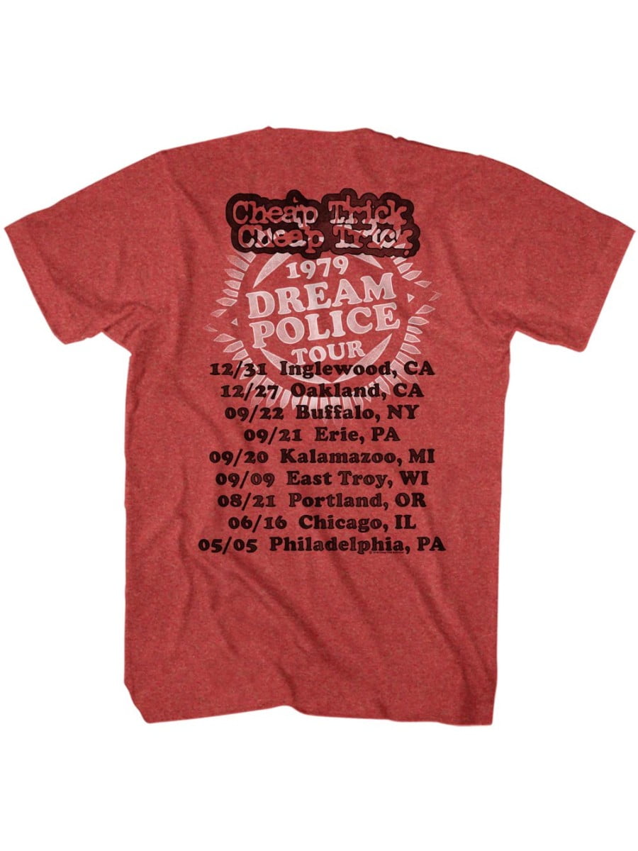 Cheap Trick Dream Police Tour Red Adult T-Shirt