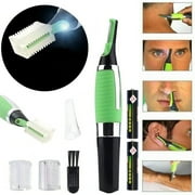 Mens Nose Ear Face Neck Eyebrow Hair Mustache Beard Trimmer Shaver Clipper with Batteries