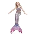 thumbnail image 4 of 3pcs Mermaid Tails Kids Swimsuit Costumes With Monofins Bikini Swimming Cosplay Little Mermaid Tail For ChildrenXL(135-145cm height), 4 of 4