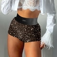 thumbnail image 5 of MOJOGO High Waist Hotpants for Women Sparkly Sequin Mini Shorts Trendy Summer Outfits for Club Party Black XL, 5 of 9