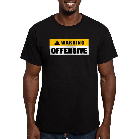 CafePress - Warning Offensive Lockou T Shirt - Men's Fitted T-Shirt