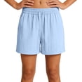 thumbnail image 5 of UDAUDU Women's Running Shorts Quick Dry Athletic Shorts 2026 Summer Baggy Drawstring Knee Length Wide Leg Pants with Pockets Light Blue L, 5 of 5