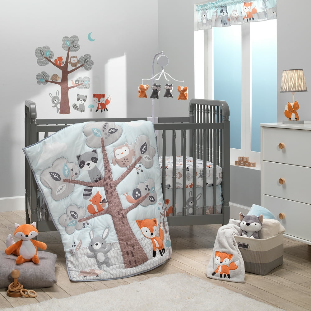 Bedtime Originals Woodland Friends 3Piece Animals Mint/Gray Crib