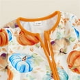 thumbnail image 6 of SHENGSI Baby Pumpkin Print Long Sleeve Zip Jumpsuit Romper, Halloween Baby Boy/Girl Outfit Newborn Pumpkin Jumpsuit Zipper Up Bodysuit Cute Halloween Clothes, 6 of 7