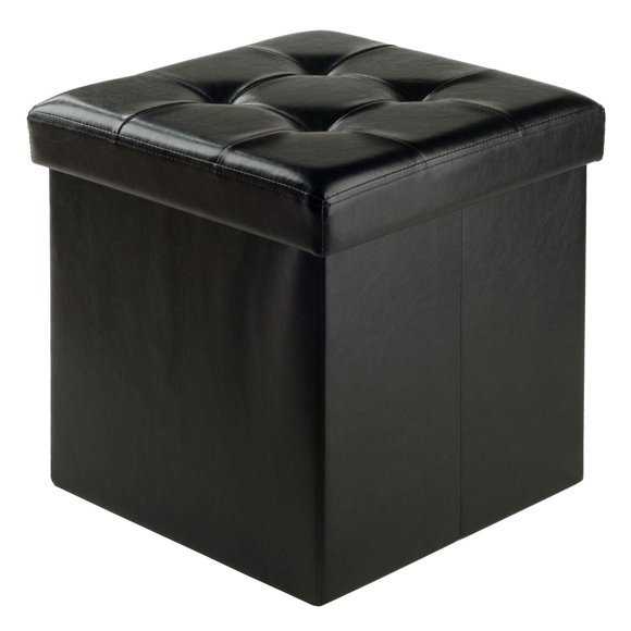 Pouf Ashford de Winsome en similicuir avec rangement