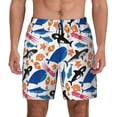 thumbnail image 2 of Goofa Cute Sea Animals Printed Men's Swim Trunks Board Shorts Quick Dry Mens Swimming Trunks with Compression Liner,Breathable Fit Hawaii Beach Shorts-XX-Large, 2 of 9