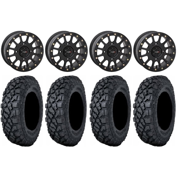 System 3 SB-5 Black 14" Wheels 30" Klever X/T Tires Sportsman RZR Ranger