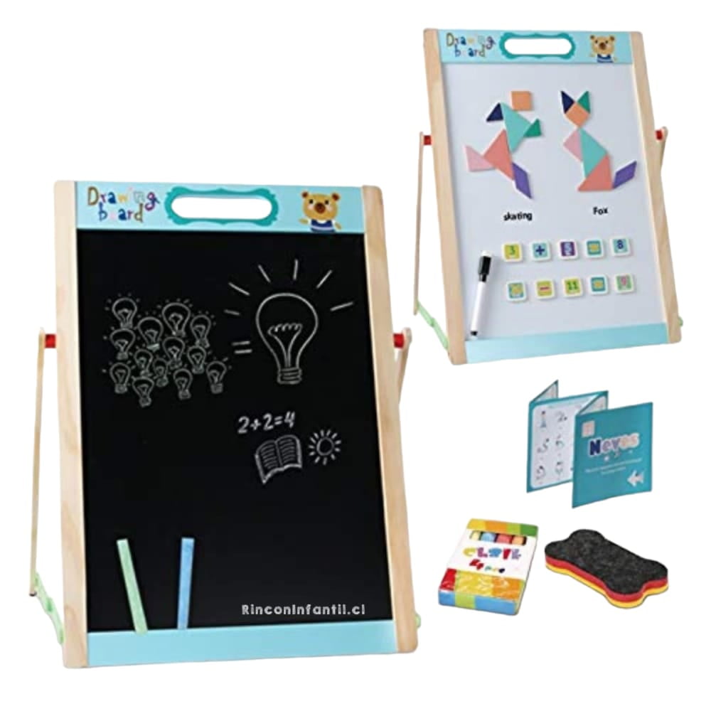 Pizarra Didáctica Magnética Doble Atril Niños Tangram
